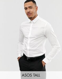 ASOS DESIGN Tall skinny fit shirt in white