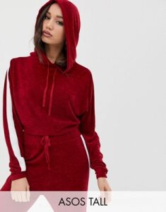 ASOS DESIGN Tall sporty side stripe hoodie-Red