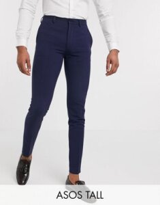 ASOS DESIGN Tall super skinny suit pants in four way stretch in navy