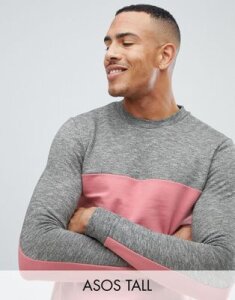 ASOS DESIGN Tall sweatshirt with color blocking-Pink