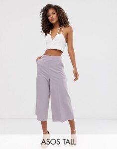 ASOS DESIGN Tall tailored clean culottes-Purple