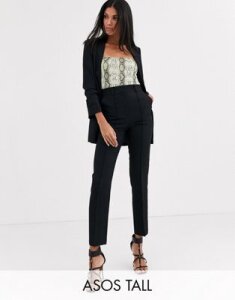 ASOS DESIGN Tall tailored smart mix & match cigarette suit pants-Black