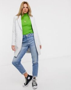 ASOS DESIGN textured coat with button detail-Green