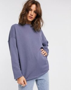 ASOS DESIGN textured oversized sweatshirt in gray