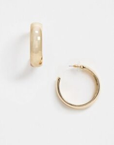 ASOS DESIGN thick hoop earrings 40mm in gold tone