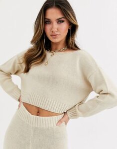 ASOS DESIGN two-piece chunky sweater-Stone