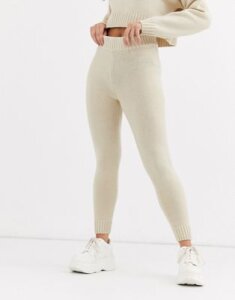 ASOS DESIGN two-piece knitted sweatpants-Stone