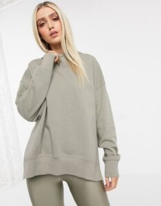 ASOS DESIGN two-piece lounge oversized cocoon hoodie in sage-Green
