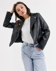 ASOS DESIGN ultimate faux leather biker jacket in black