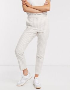 ASOS DESIGN ultimate linen cigarette pants in stripe-Multi