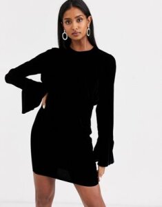 ASOS DESIGN velvet mini dress-Black