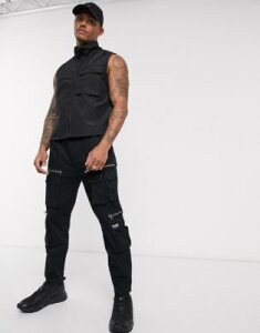 ASOS DESIGN vest with funnel neck in black