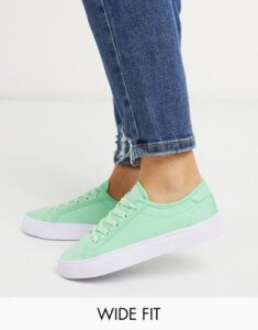 ASOS DESIGN Wide Fit Dizzy lace up sneakers in lime green