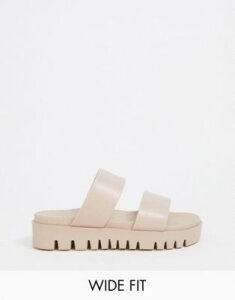 ASOS DESIGN Wide Fit Fletch chunky jelly flat sandals in beige