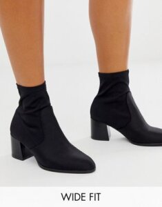 ASOS DESIGN Wide Fit Rosie neoprene sock boots in black