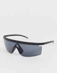 ASOS DESIGN wrap visor sunglasses-Black