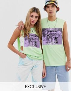 ASOS DESIGN x glaad & unisex tank with photographic and tour print-Yellow