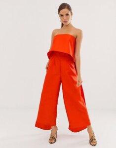 ASOS EDITION bandeau jumpsuit with double layer-Multi