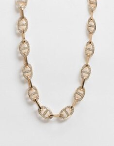 ASOS EDITION necklace chain with gold diamonte