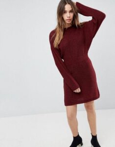 ASOS Knitted Dress In Batwing-Red