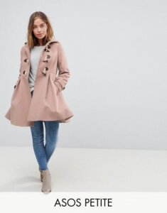 ASOS PETITE Skirted Duffle Coat-Pink