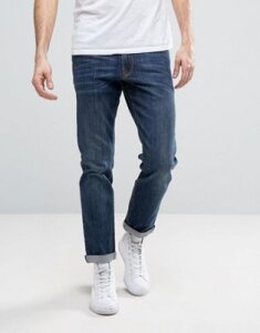 Asos Design - Asos stretch slim jeans in dark blue wash