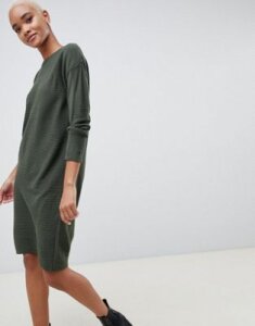 ASOS Sweater Dress In Ripple Stitch-Green