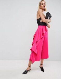 ASOS WHITE Formal PANTS With Frill Side-Pink
