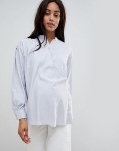 ASOS WHITE MATERNITY Wrap Shirt-Gray