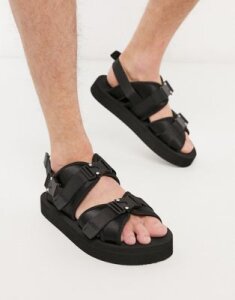 ASOS WHITE sandals with techy buckles-Black