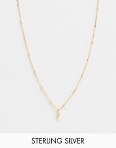 Astrid & Miyu exclusive sterling silver 18K gold plated pendant necklace on satellite chain