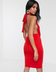 AX Paris halter mini dress-Red