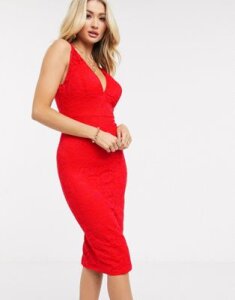 AX Paris lace pencil dress in red