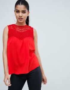 AX Paris top with lace detail-Red
