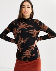 b.Young high neck printed top-Multi