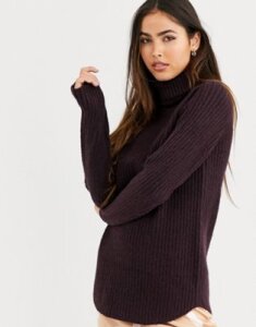 b.Young high neck sweater-Purple