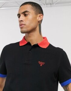 Barbour Beacon Abby contrast polo in black
