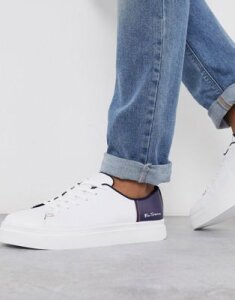 Ben Sherman color pop sneaker in white/navy