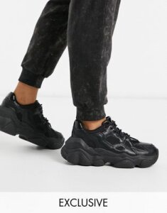 Bershka chunky sneaker in black