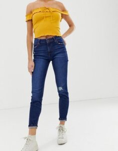 Bershka skinny jeans in navy-Blue