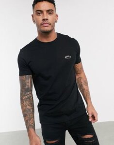BOSS Athleisure Tee Curved small chest logo t-shirt in black