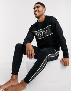 BOSS bodywear Authentic logo sweatshirt in black SUIT 5 two-piece