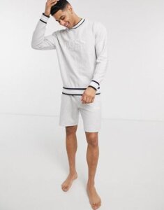 BOSS bodywear Heritage shorts in gray two-piece