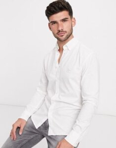 BOSS Mabsoot slim fit shirt in white
