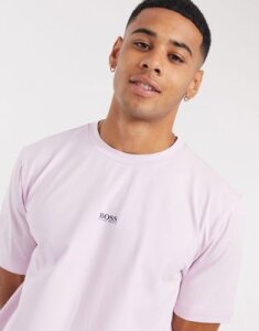 BOSS Tchup contrast logo t-shirt in light pink