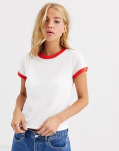 Brave Soul claudia t shirt with contrast rib-Multi