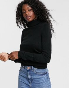 Brave Soul colombia roll neck sweater-Black