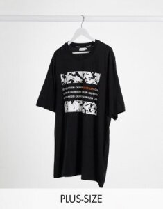 Calvin Klein Big & Tall graphic box t-shirt in black