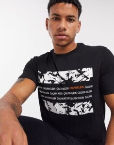 Calvin Klein graphic box t-shirt in black