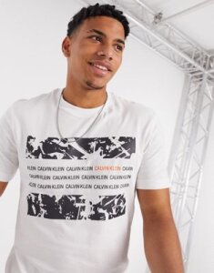Calvin Klein graphic box t-shirt in white